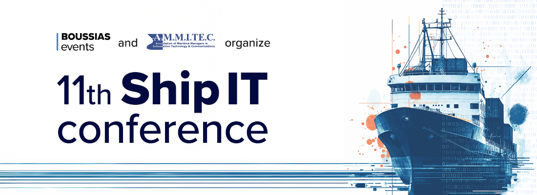 11th Ship IT Conference banner, organized by Boussias events and AMMITEC